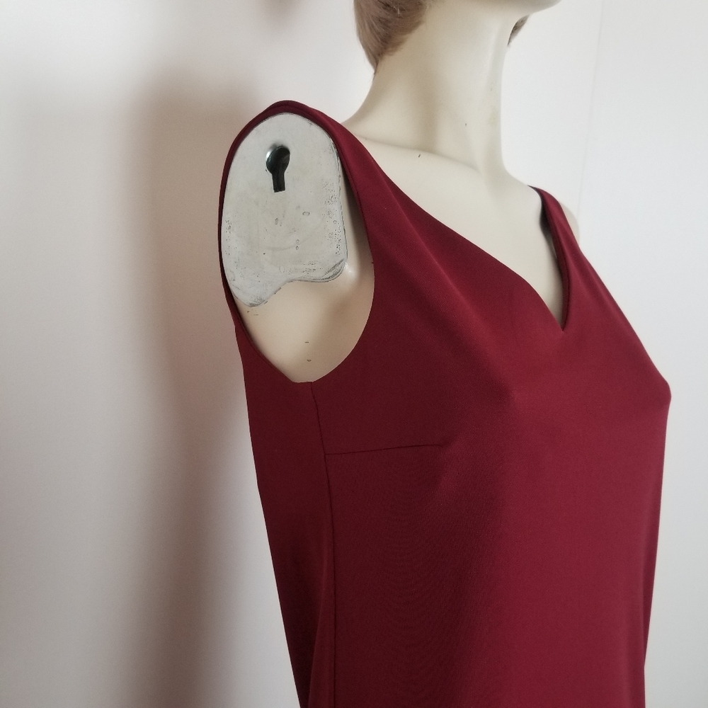 Vintage BCBG maxazria v neck dark red maxi dress 90s Y2K Grunge Whimsigoth - Picture 7 of 10